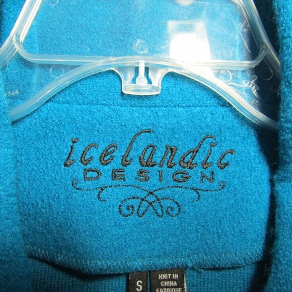 Icelandic Design Hybrid Vest Blue Black Wool Womens Size S Full Zip Pockets - Picture 5 of 8